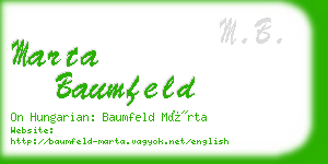 marta baumfeld business card